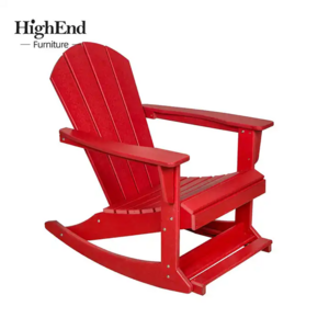 Factory Direct Outdoor furniture HDPE Plastic Recycled Adirondack Chair Modern red Adirondack Rocking Chair for garden