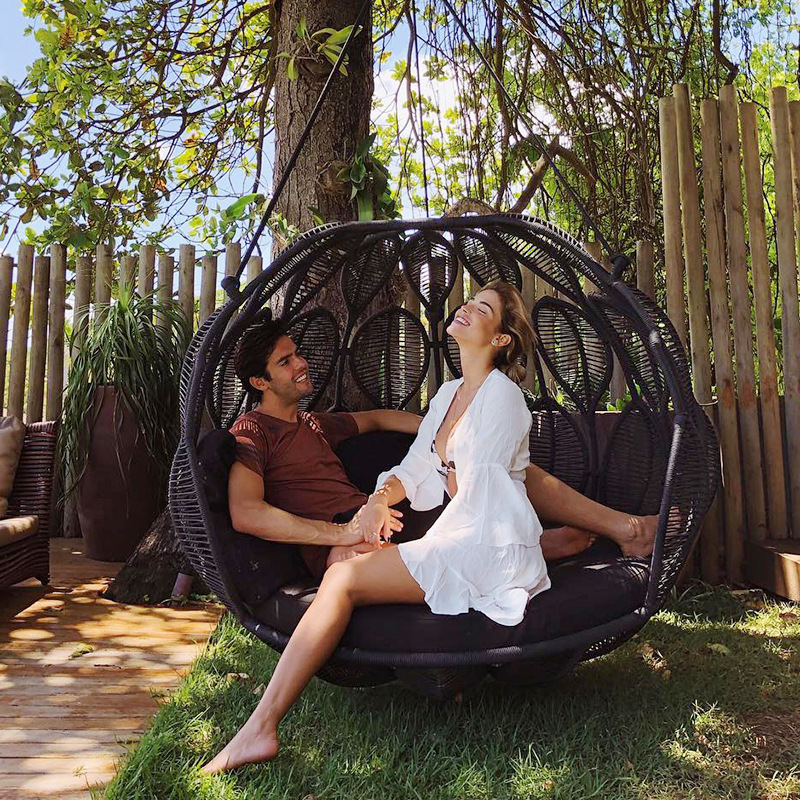 2023 New Walden hand woven rope patio garden egg swing stylish porch hanging swing chair for adult and kids