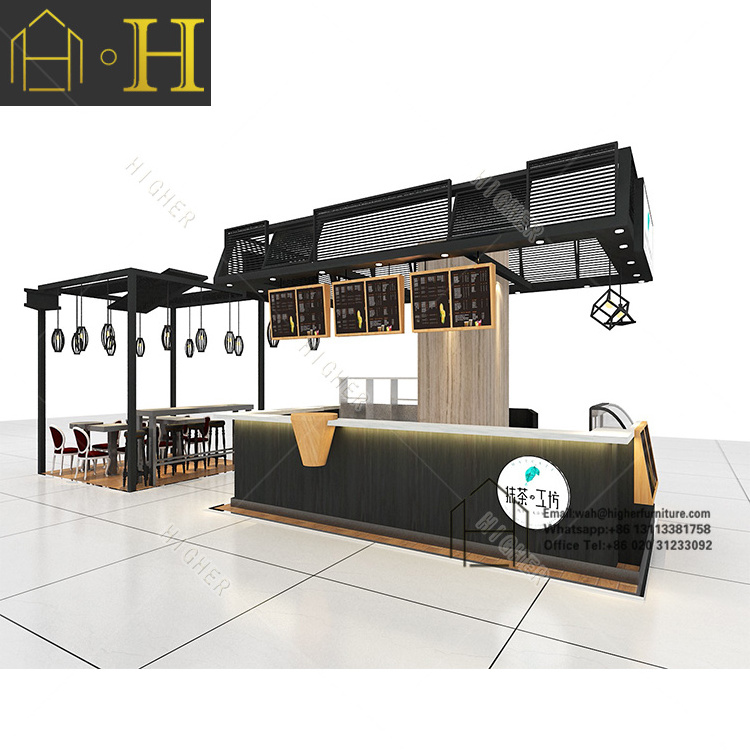 High Standard Wooden Dessert Food Kiosk Shopping Mall Design