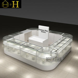 Hot Sale Luxury Jewelry glass display showcase jewelry kiosk for shopping mall