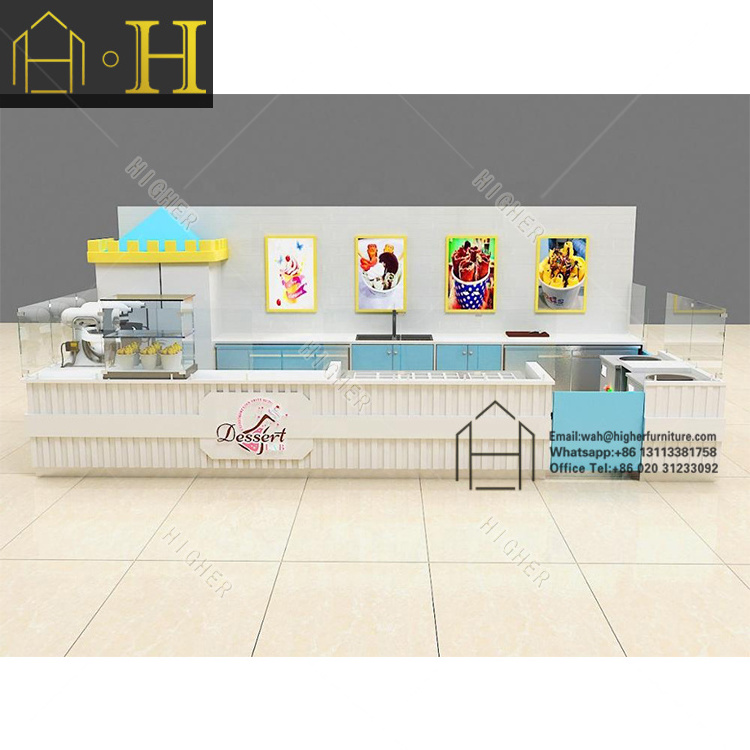 Customized ice cream kiosk in mall custom mall food kiosk food showcase