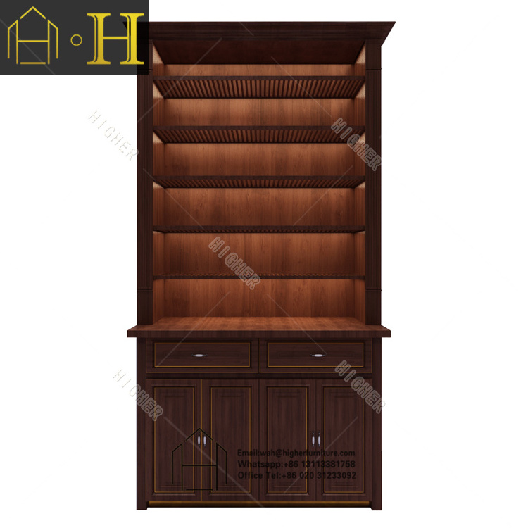 High end antique cigar humidor display cabinet cigar room furniture for cigar store