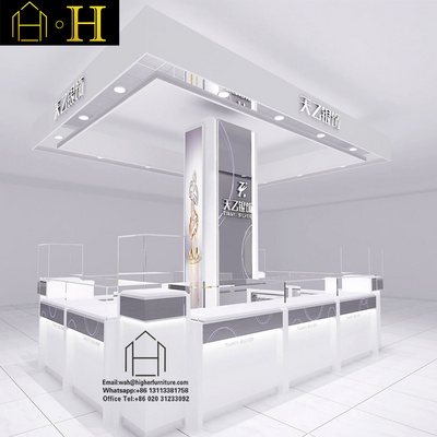 Mall Jewelry Kiosk Design Glass Display Furniture Jewelry Display Kiosk Showcase