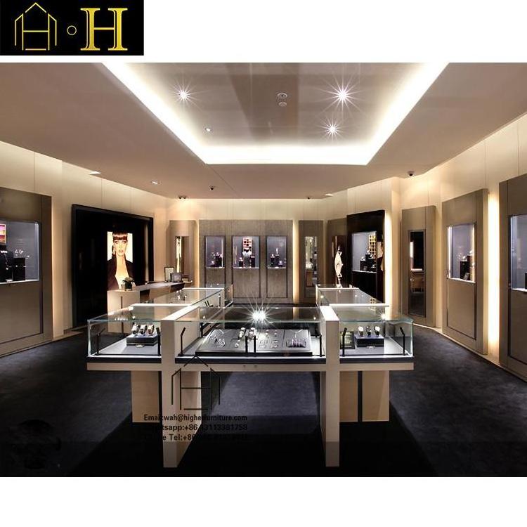 Custom High End Jewellery Shop Counter Design Images Glass Jewelry display Table With Drawers Showcase For Jewelry Shop