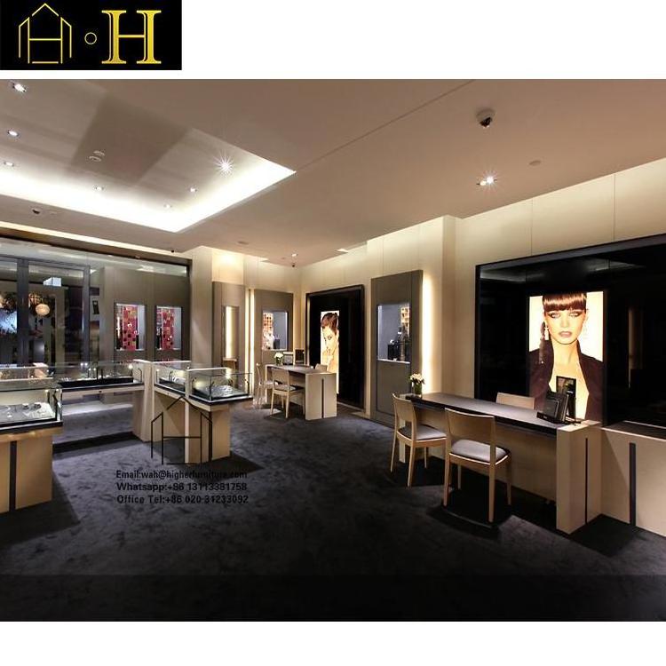 Custom High End Jewellery Shop Counter Design Images Glass Jewelry display Table With Drawers Showcase For Jewelry Shop