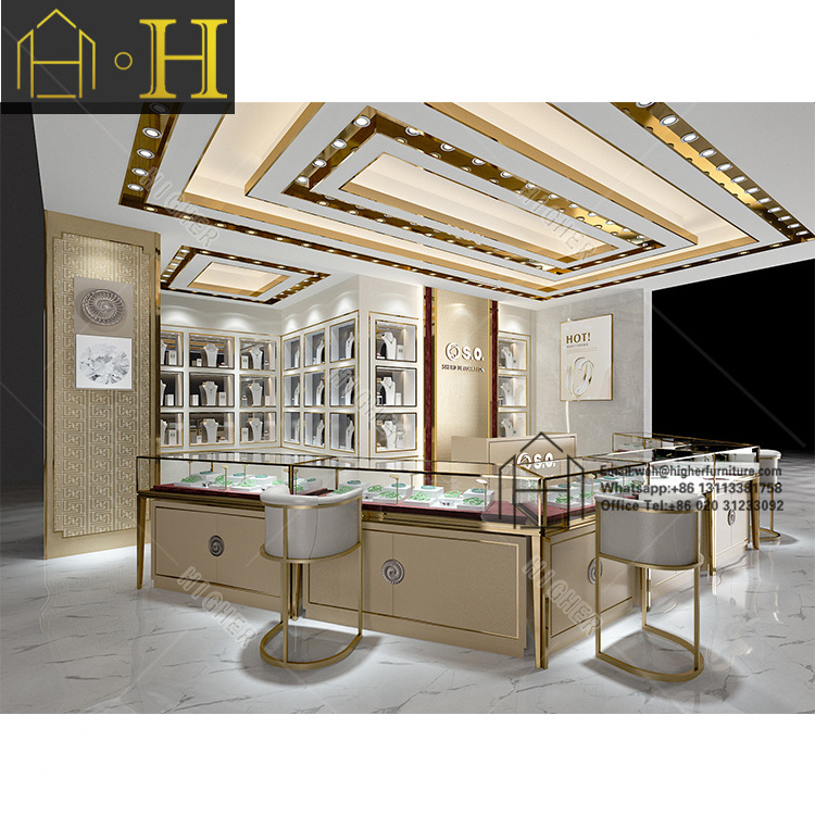 Customized watch display cabinet simple jewellery shop counter design ...
