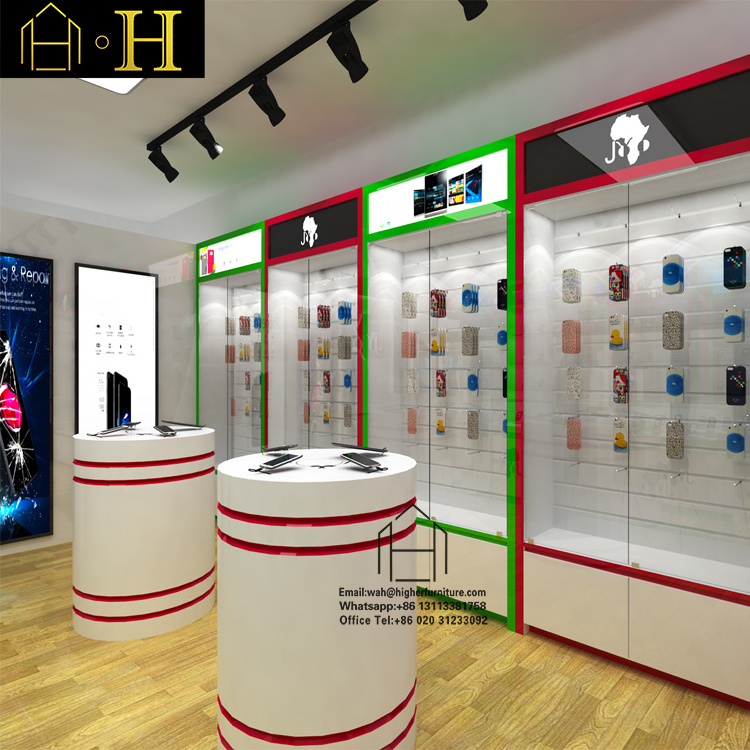 Mobile Phone Counter Design Accessory Display Showcase Wholesale Cell Phone Store Counter Mobile Phone Case Shelf