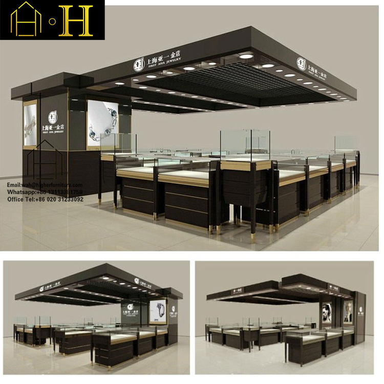 Mall Jewelry Kiosk Design Glass Display Furniture Jewelry Display Kiosk Showcase