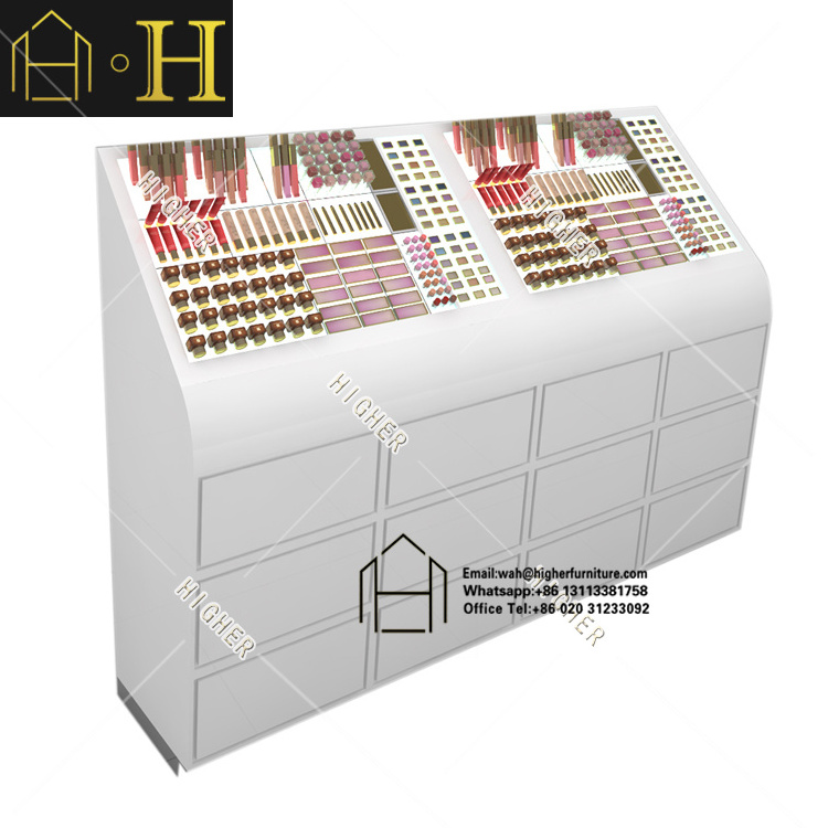 Customized cosmetic display cabinet cosmetics counter display  showcase for shopping mall