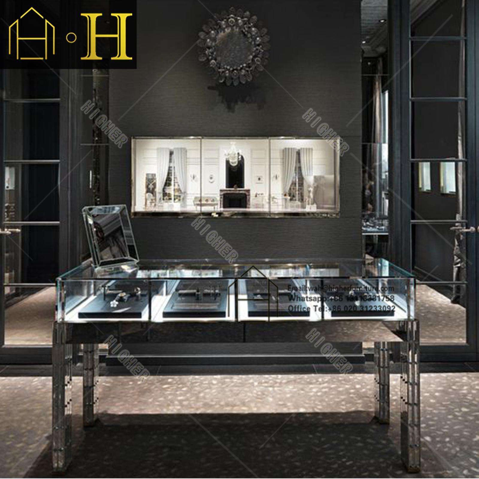 glass display furniture retail shop cabinet stand for sale high-end hot store display cabinet watch shop interior decoration