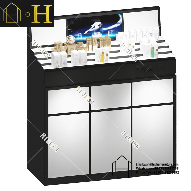 Customized cosmetic display cabinet cosmetics counter display  showcase for shopping mall