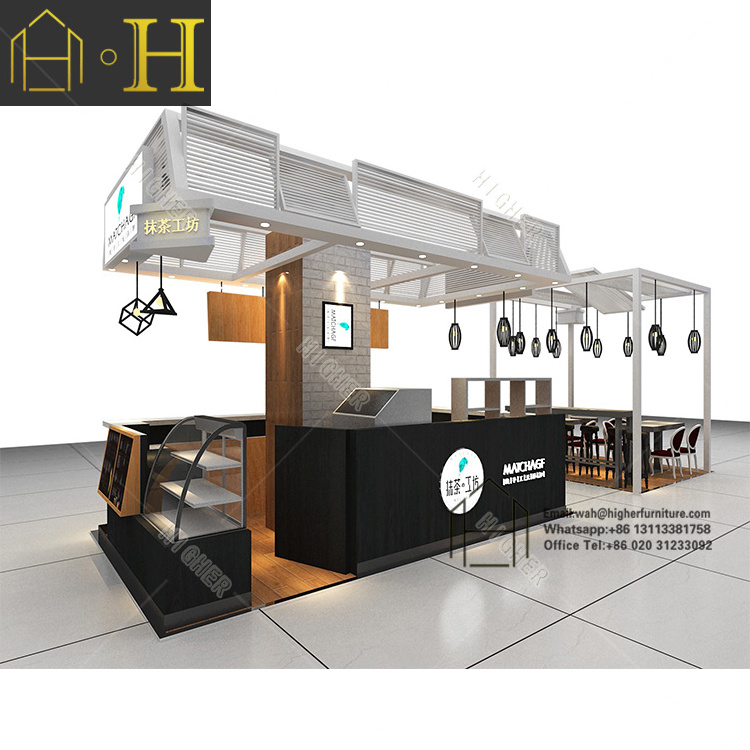 High Standard Wooden Dessert Food Kiosk Shopping Mall Design