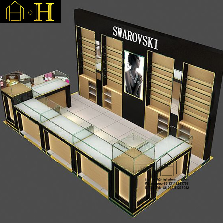 Mall Jewelry Kiosk Design Glass Display Furniture Jewelry Display Kiosk Showcase