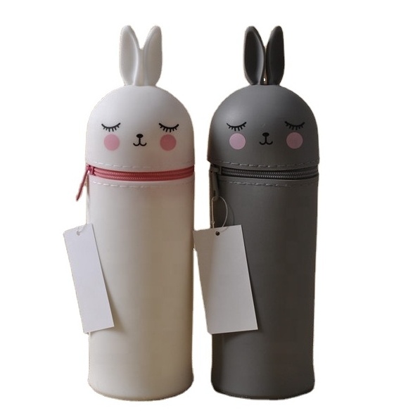 Bunny Shape Silicone Pencil Case Back To School  Stationery Pen Holder