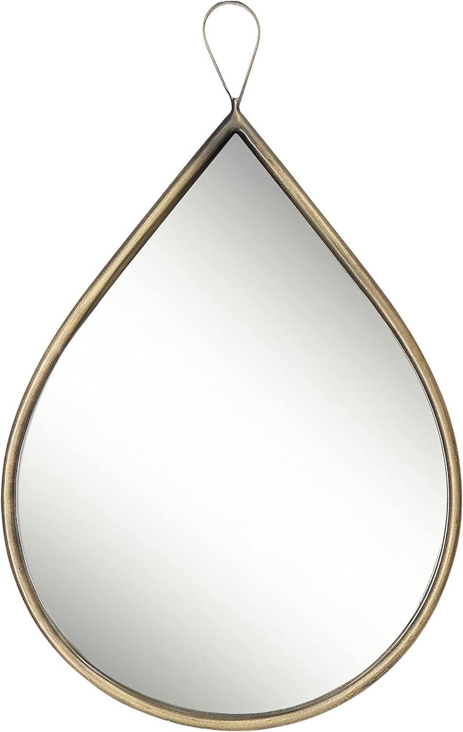 Brass Teardrop Wall Mirror with Metal Frame for Home Decor, Gold Oval Mirror,Bronze Decorative Wall Mirror Accent Mirror 20  Inc