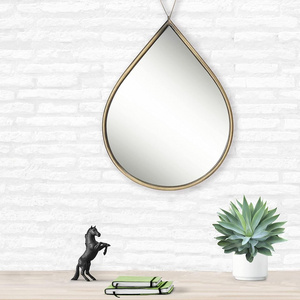 Brass Teardrop Wall Mirror with Metal Frame for Home Decor, Gold Oval Mirror,Bronze Decorative Wall Mirror Accent Mirror 20  Inc