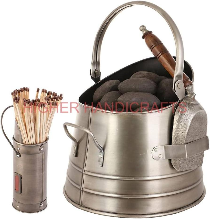 Iron Coal Hod Bucket Fireplace Accessories Ash Can Fire Pits Pail Pellet Coal Hod Basket Direct Factory Price