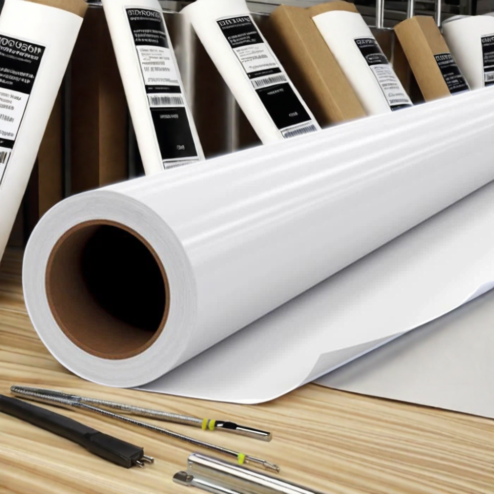 Manufacturer Wholesales Printable White Vinyl Sticker Roll 120/140 Gsm for Poster Materials