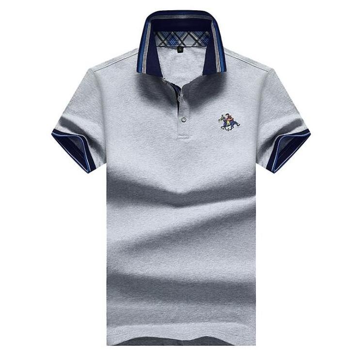 OEM grey solid color quality cotton polo t shirt polo 100%cotton sports t shirt designs cricket jersey with small embroidery