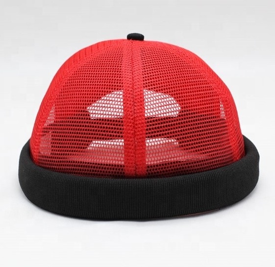 2019 newest mesh crown custom two tone docker dome cap without brim