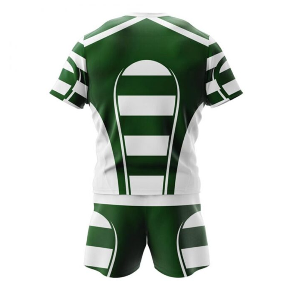 Wholesale New Stitched Men Sublimated Rugby Uniform Printed Design Jersey with Shorts Professional Rugby Uniform High Quality