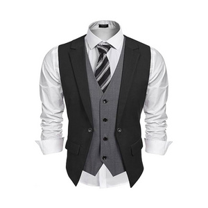 Wholesale Custom Design Waistcoat Vest For Men Breathable Plus Size Waistcoat Cheap Price Made Logo Waistcoat For Men