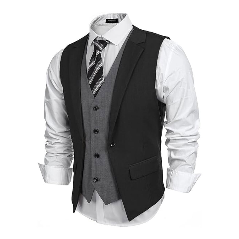 Wholesale Custom Design Waistcoat Vest For Men Breathable Plus Size Waistcoat Cheap Price Made Logo Waistcoat For Men