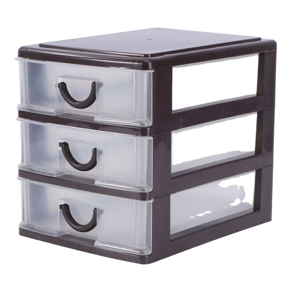 Hot Selling  Multipurpose 3-layers  Plastic Storage Drawers Desktop Office Mini Storage Organizer Box