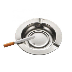 Hot Sale Round Shape Stainless Steel Cigar Ashtray Metal AshTray for Cigarettes Indoor & Outdoor