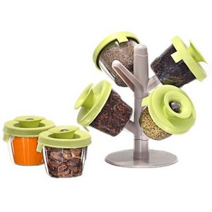 Standing Spice Rack (6 Pieces)/6 Plastic Pop Up Containers Pop Up Spice Rack