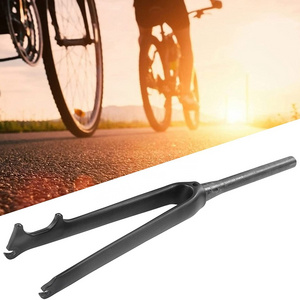 Bike Front Fork, Real Carbon Fiber 3K Matte Road Bicycle Front Fork Disc Brake Top Tube Taper Pipe