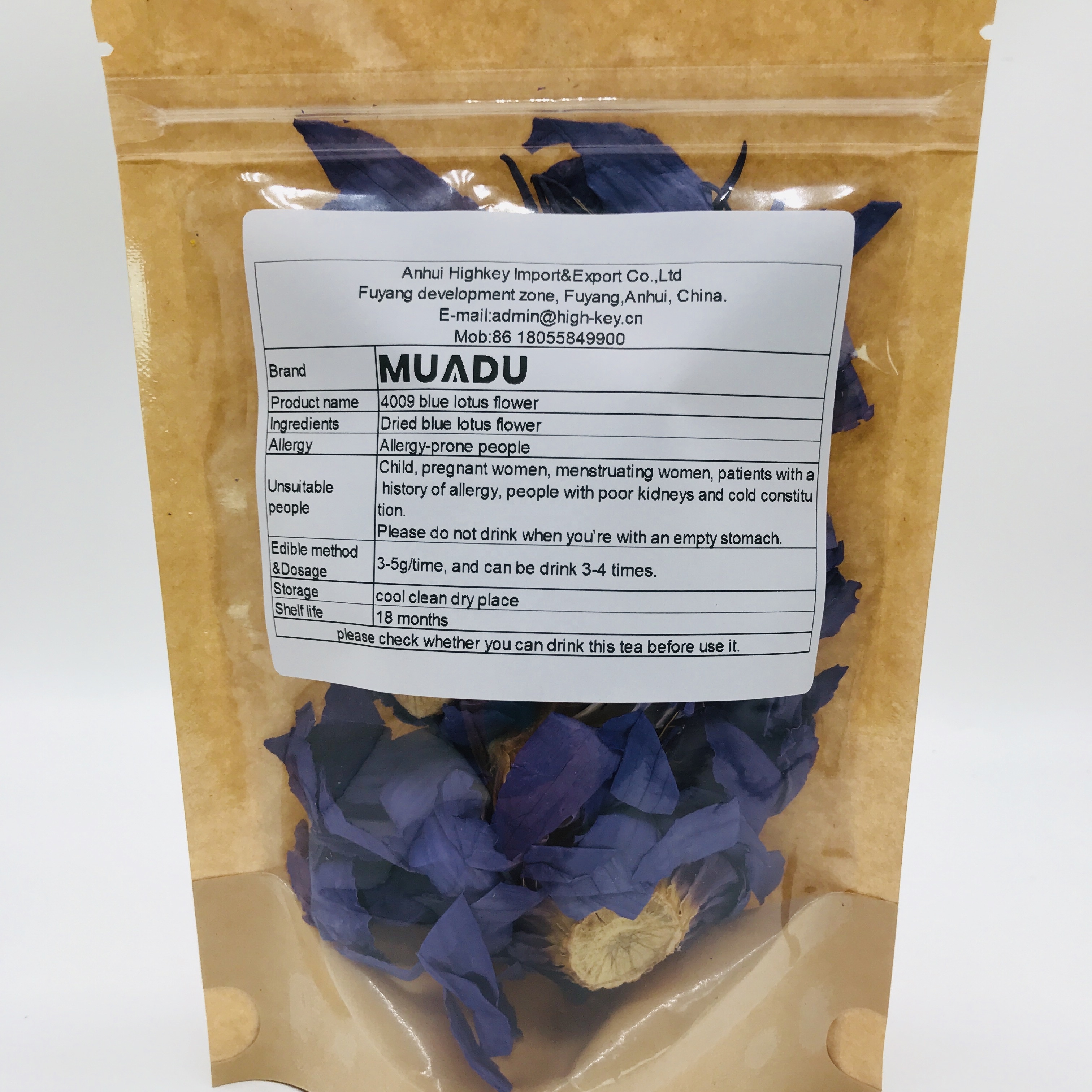 HO4009 Lan lian hua The whole blooming flower Opened Blue Lotus Flowers Tea