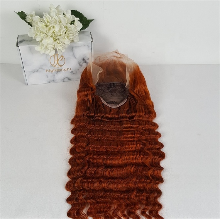 Highknight Hot Sale 350 Color Wig Human Hair Lace Front Wigs Ginger Orange Brazilian 13x4 13x6 Deep Wave Lace Frontal Wigs