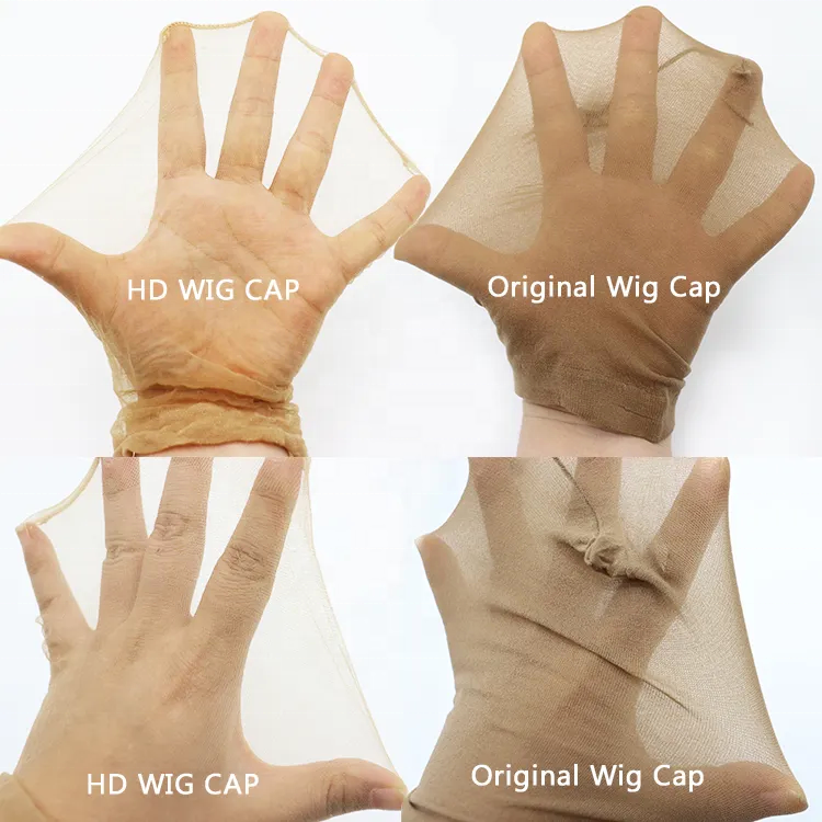 Highknight New Invisible Hd Sheer Stocking Cap Nude Color Sheer Stretchy Nylon Thin Stocking HD Wig Cap For Making Wigs