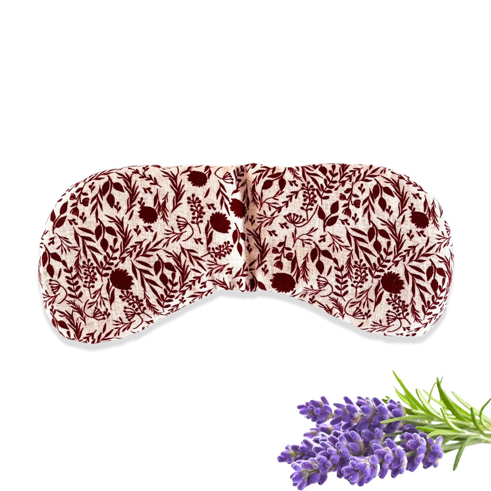 Original design selected cotton hemp fabric flaxseed filled clear print gravity microwave heating eye mask