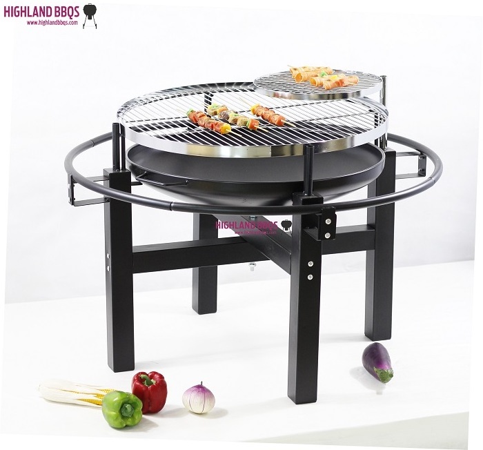 2021 New Design Multi-function Firepit Backyard Garden Wood Bruning Brazier With BBQ Rotisserie Kit