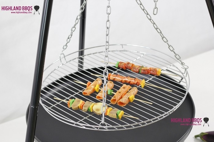 Camping tripod hanging bbq grills hanging fire pit height adjustable charcoal Bbq Grill