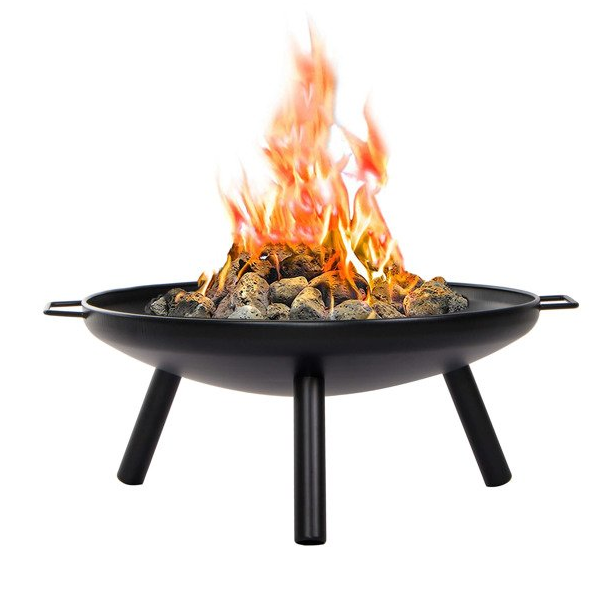 Portable 24 Inch Fire Pit Tripod Stand Brazier Wood Burning Fire Blow Charcoal Heater for Garden Bonfire Party