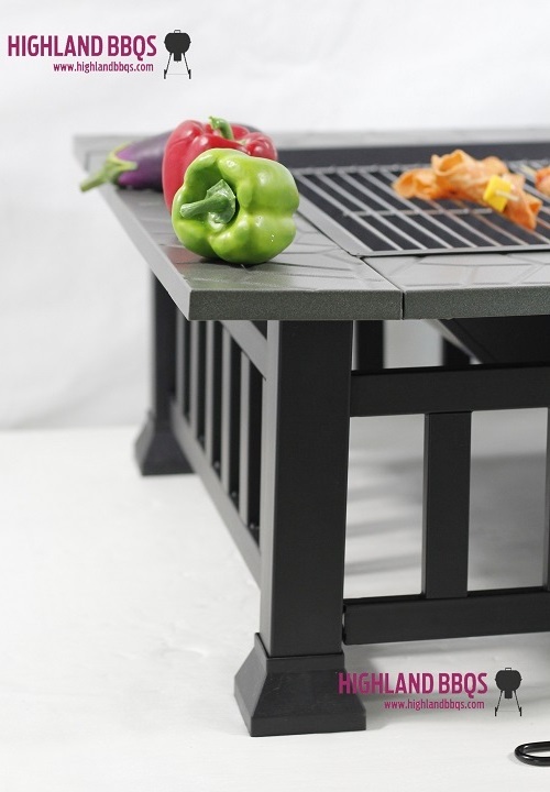 Wood Charcoal burning Fire Brazier Steel Fire basket square steel firepit stove with grill grate