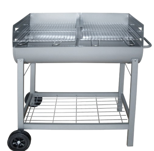 Oil Drum Barrel Barbecue Grill Half Barrel BBQ Grill Smoker Grill Adjustable Cooking Height Smoker Portable Outdoor Patio