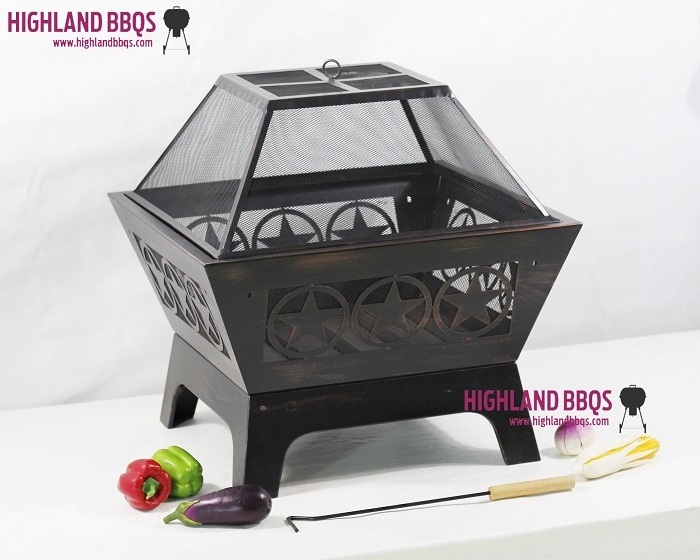 Square Outdoor Fire Pit Garden Backyard Chiminea Fire Pit Firewod burner