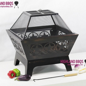 Square Outdoor Fire Pit Garden Backyard Chiminea Fire Pit Firewod burner