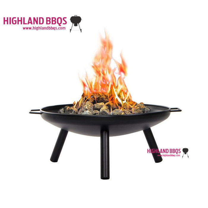 Portable 24 Inch Fire Pit Tripod Stand Brazier Wood Burning Fire Blow Charcoal Heater for Garden Bonfire Party