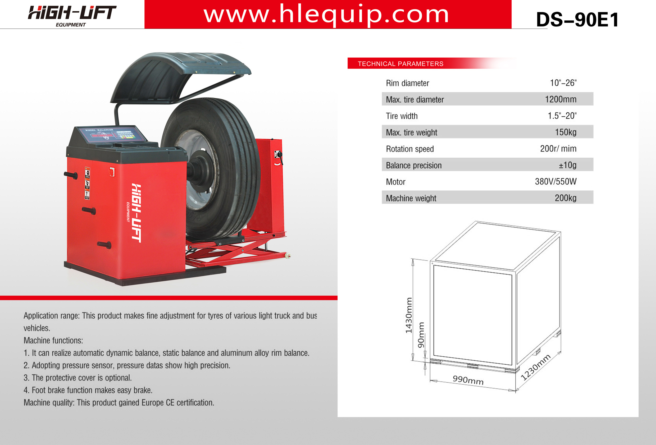 Wheel Balancer/wheel balancing machine/tire balancing machine DS-90E1