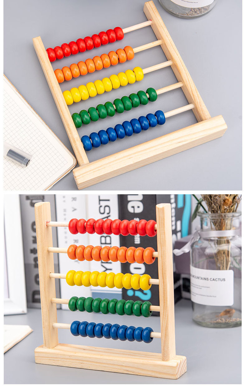 Hot Sale Wooden Montessori Abacus Early Educational Toys For Children Number Counting Wooden Abacus Frame