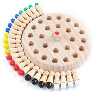 Hot Sale Children Educational Montessori Wooden Toy Memory Game Matchstick Color Learning Board Games For Kids