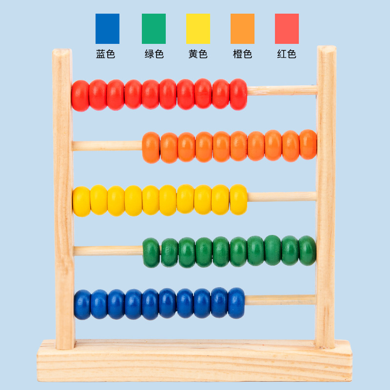 Hot Sale Wooden Montessori Abacus Early Educational Toys For Children Number Counting Wooden Abacus Frame