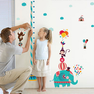 Elephant Bear Monkey Lovely Animal Wall Decoration sticker for Kids Height Measurement removable Growth Chart wall sticker