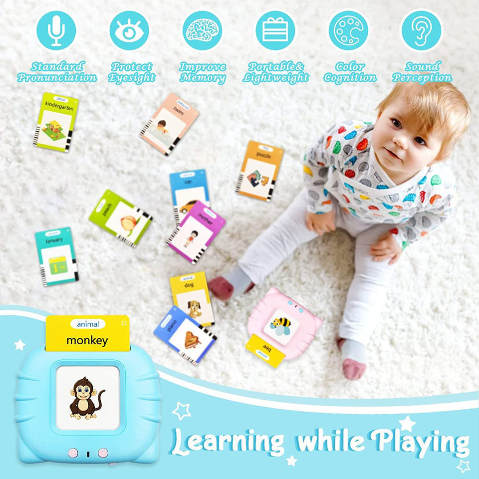 Kids English Learning Speech Therapy Machine Toys 224 Sight Words Educational Cognition Montessori Talking Flash Card Toys