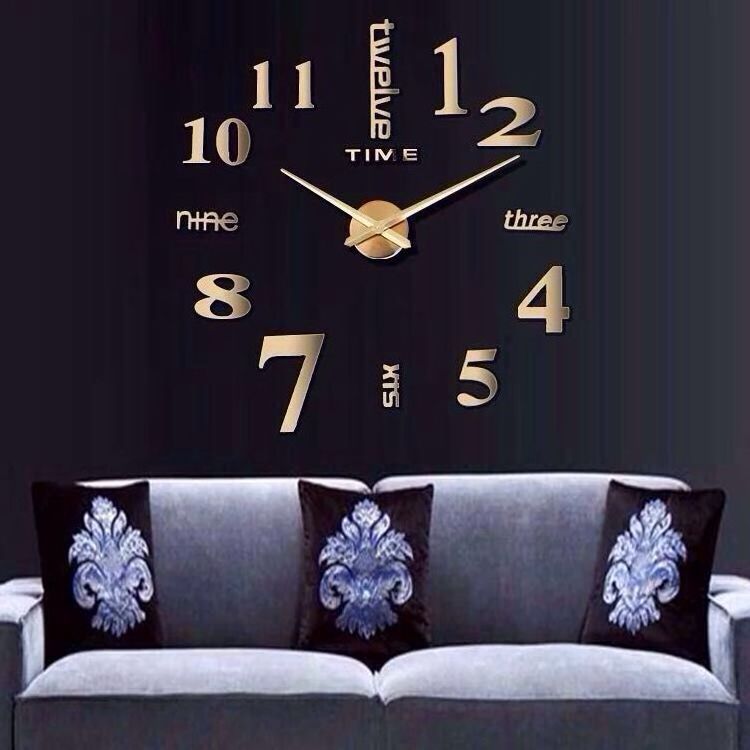 Hottest highly quality custimozed DIY clock 3D wall stickers home decor acrylic mirror quartz sticker clocks